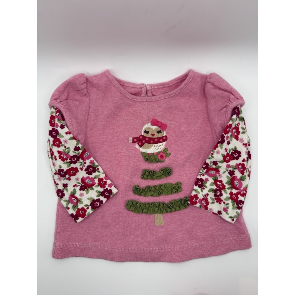 Gymboree 2011 Cozy Owl Shirt And Pants Outfit Infant 3-6 Months Red And Pink - Picture 2 of 7